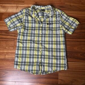 Ecko Unltd. Plaid Button Up‎ Short Sleeve Casual Shirt, Medium